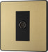 BG Evolve PCDSB60B Single Socket for TV or FM Co-Axial Aerial Connection - Satin Brass (Black) - westbasedirect.com