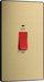 BG Evolve PCDSB72B 45A Double Pole Rectangular Switch with LED Power Indicator - Satin Brass (Black) - westbasedirect.com