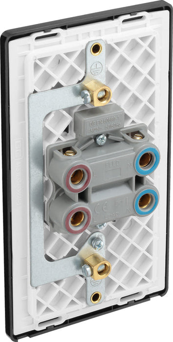 BG Evolve PCDSB72B 45A Double Pole Rectangular Switch with LED Power Indicator - Satin Brass (Black) - westbasedirect.com