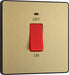 BG Evolve PCDSB74B 45A Double Pole Square Switch with LED Power Indicator - Satin Brass (Black) - westbasedirect.com