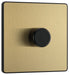 BG Evolve PCDSB81B 2-Way Trailing Edge LED 200W Single Dimmer Switch Push On/Off - Satin Brass (Black) - westbasedirect.com