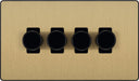 BG Evolve PCDSB84B 2-Way Trailing Edge LED 200W Quadruple Dimmer Switch Push On/Off - Satin Brass (Black) - westbasedirect.com