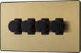 BG Evolve PCDSB84B 2-Way Trailing Edge LED 200W Quadruple Dimmer Switch Push On/Off - Satin Brass (Black) - westbasedirect.com