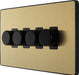 BG Evolve PCDSB84B 2-Way Trailing Edge LED 200W Quadruple Dimmer Switch Push On/Off - Satin Brass (Black) - westbasedirect.com