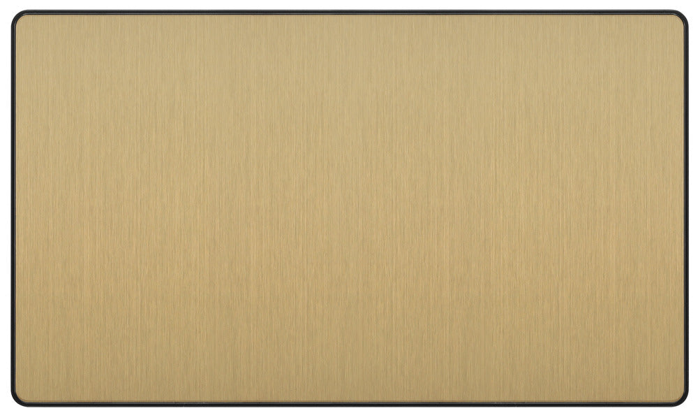 BG Evolve PCDSB95B Double Blank Plate - Satin Brass (Black)