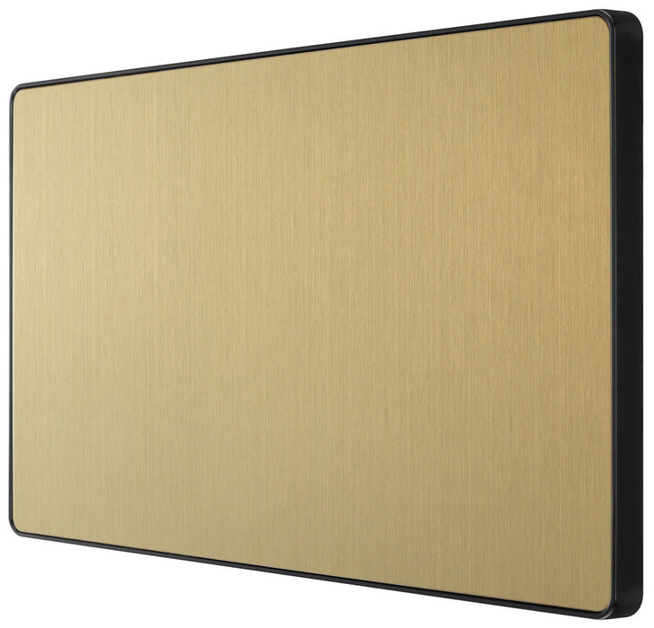 BG Evolve PCDSB95B Double Blank Plate - Satin Brass (Black)