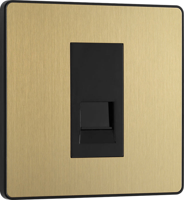 BG Evolve PCDSBBTM1B Single Master Telephone Socket - Satin Brass (Black) - westbasedirect.com