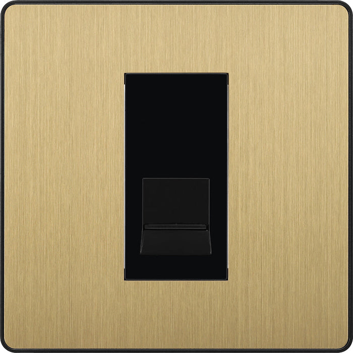 BG Evolve PCDSBBTS1B Single Secondary Telephone Socket - Satin Brass (Black) - westbasedirect.com