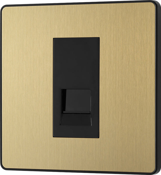 BG Evolve PCDSBBTS1B Single Secondary Telephone Socket - Satin Brass (Black) - westbasedirect.com