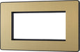 BG Evolve PCDSBEMR4B Quadruple Rectangular Front Plate (100 x 50) - Satin Brass (Black) - westbasedirect.com