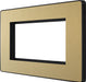 BG Evolve PCDSBEMR4B Quadruple Rectangular Front Plate (100 x 50) - Satin Brass (Black) - westbasedirect.com