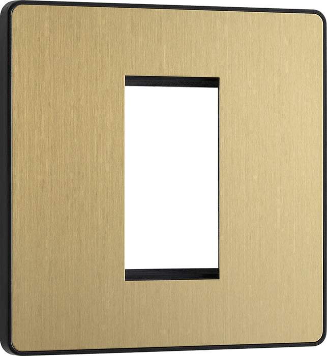 BG Evolve PCDSBEMS1B Single Euro Module Front Plate (25 x 50) - Satin Brass (Black) - westbasedirect.com