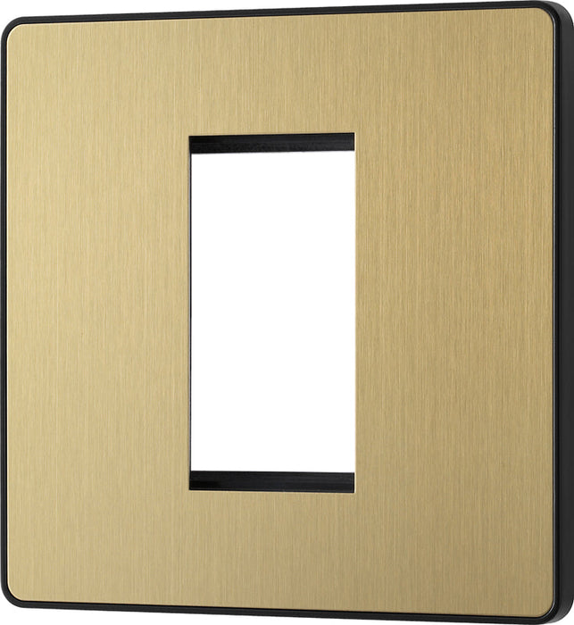 BG Evolve PCDSBEMS1B Single Euro Module Front Plate (25 x 50) - Satin Brass (Black) - westbasedirect.com