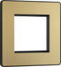 BG Evolve PCDSBEMS2B Twin Euro Module Aperture Single Front Plate (50 x 50) - Satin Brass (Black) - westbasedirect.com