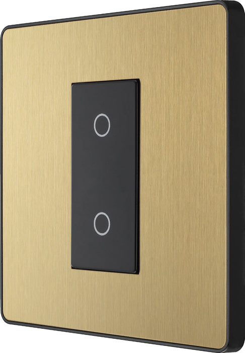 BG Evolve PCDSBTDM1B 2-Way Master 200W Single Touch Dimmer Switch - Satin Brass (Black) - westbasedirect.com