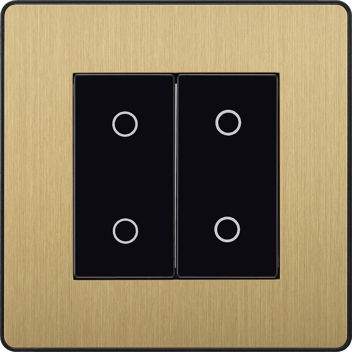 BG Evolve PCDSBTDS2B 2-Way Secondary 200W Double Touch Dimmer Switch - Satin Brass (Black) - westbasedirect.com