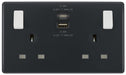 BG Part M PM22UAC22 13A Double Switched Power Socket + USB A+C (22W) - westbasedirect.com