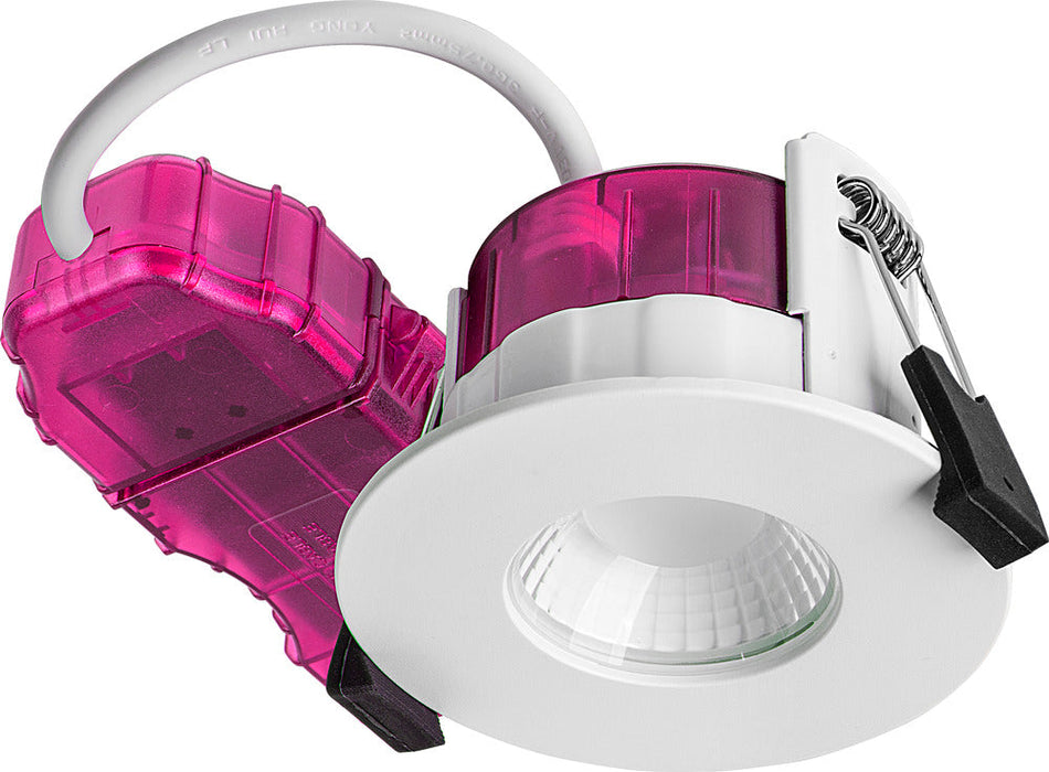 Luceco PTF6WCCT FType Elite 4W/6W 750Lm Power Change & 4 Colour CCT 2700K/3000K/4000K/6000K Dimmable IP65 White - Flat (6 Pack)