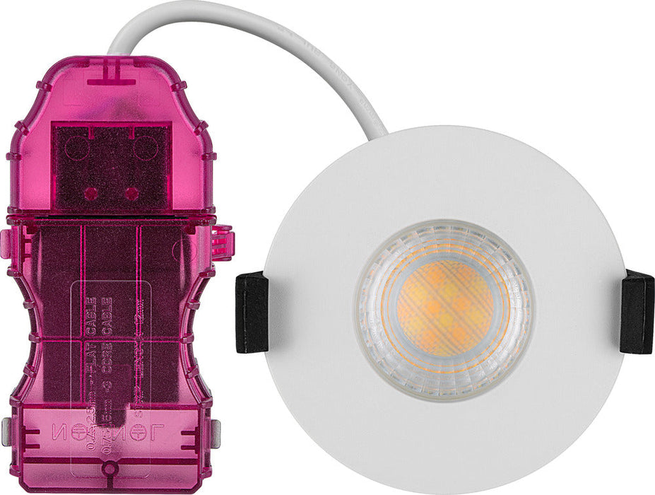 Luceco PTF6WCCT/10 FType Elite 4W/6W 750Lm Power Change & 4 Colour CCT 2700K/3000K/4000K/6000K Dimmable IP65 White - Flat (10 Pack)