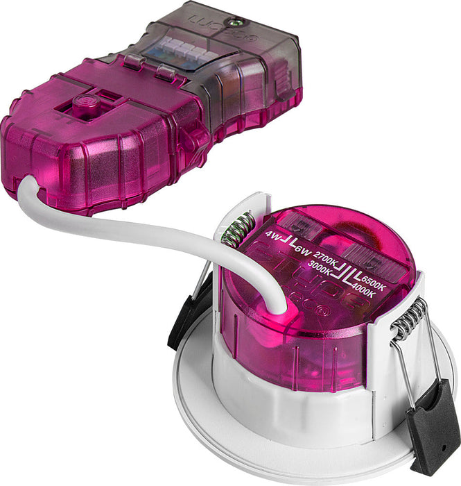 Luceco PTF6WCCT FType Elite 4W/6W 750Lm Power Change & 4 Colour CCT 2700K/3000K/4000K/6000K Dimmable IP65 White - Flat