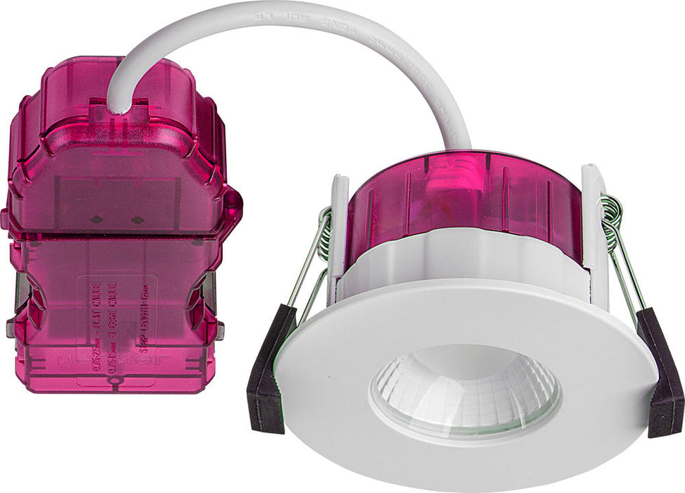 Luceco PTF6WCCT/10 FType Elite 4W/6W 750Lm Power Change & 4 Colour CCT 2700K/3000K/4000K/6000K Dimmable IP65 White - Flat (10 Pack)