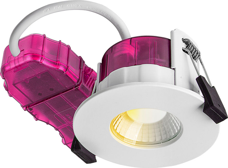 Luceco PTF6WD2W FType Elite 4W/6W 690Lm Power Change & CCT Change 3000K/4000K Dim2Warm Dimmable IP65 White - Flat