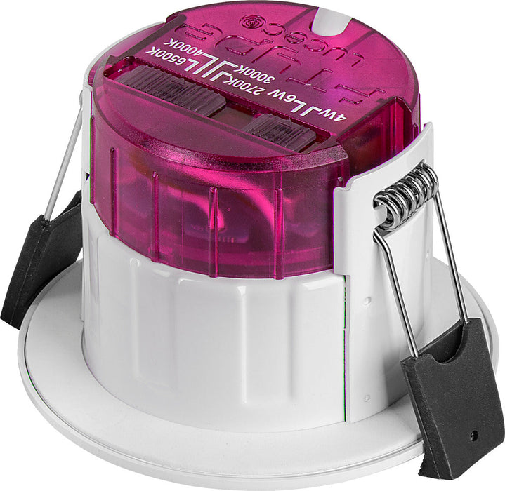 Luceco PTR6WCCT/10 FType Elite 4W/6W 750Lm Power Change & 4 Colour CCT 2700K/3000K/4000K/6000K Dimmable IP65 White - Regressed (10 Pack)