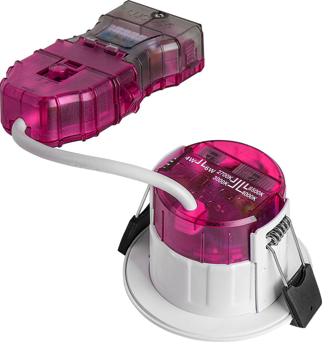 Luceco PTR6WCCT FType Elite 4W/6W 750Lm Power Change & 4 Colour CCT 2700K/3000K/4000K/6000K Dimmable IP65 White - Regressed (6 Pack)