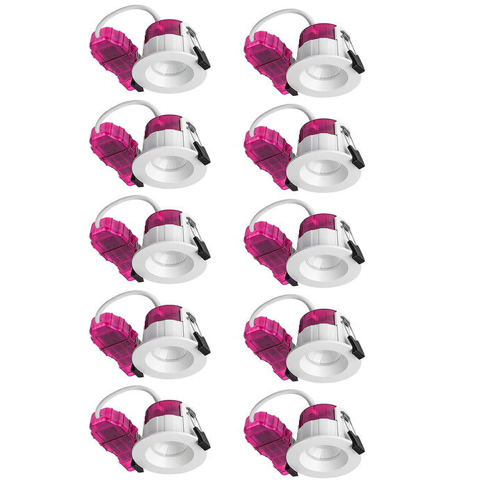 Luceco PTR6WCCT/10 FType Elite 4W/6W 750Lm Power Change & 4 Colour CCT 2700K/3000K/4000K/6000K Dimmable IP65 White - Regressed (10 Pack)