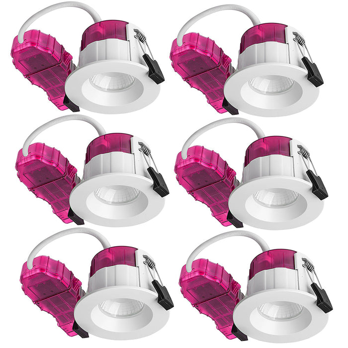 Luceco PTR6WCCT FType Elite 4W/6W 750Lm Power Change & 4 Colour CCT 2700K/3000K/4000K/6000K Dimmable IP65 White - Regressed (6 Pack)