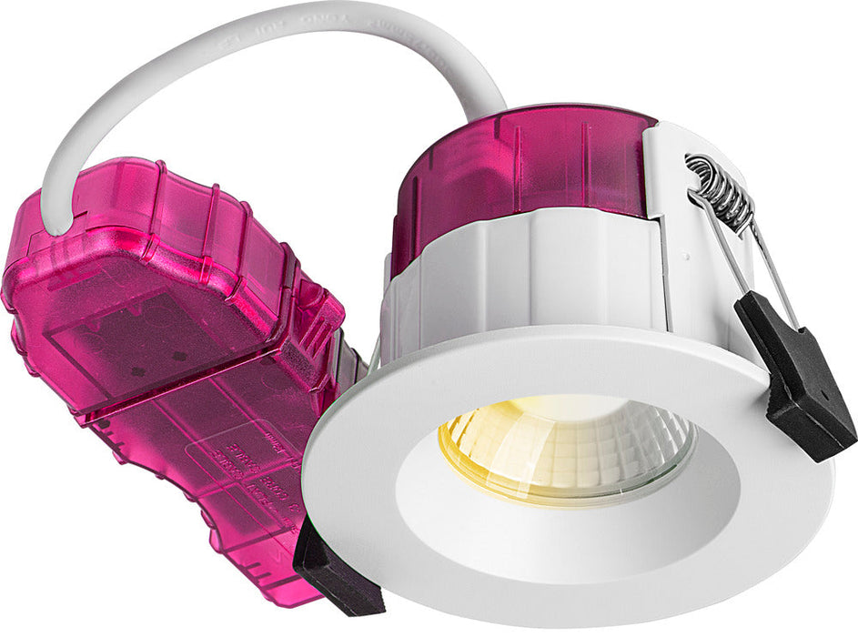 Luceco PTR6WD2W FType Elite 4W/6W 690Lm Power Change & CCT Change 3000K/4000K Dim2Warm Dimmable IP65 White - Regressed (6 Pack)