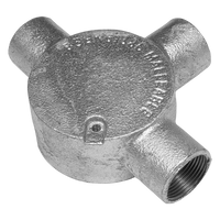 Unicrimp QCB325G 25mm 3 Way Tee Galvanised Conduit Box