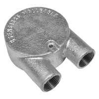 Unicrimp QCBU220G 20mm 2 Way 'U' Galvanised Conduit Box
