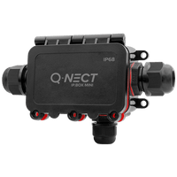 Unicrimp QOE8343BLK 4 Pole 3 Way 24A IP68 (M16+M20) Connection Box