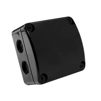 Unicrimp QOE8553BLKF 85mmx85mmx52mm IP66 Furnished Enclosure with 4x3 Way Lever Connectors - Black