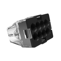 Unicrimp QP8242B2 24A 450V 8 Port Push-In Wire Connector Black Transparent (50 Pack)