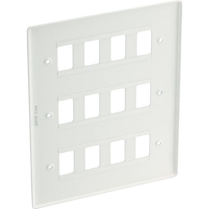 BG R812 White Moulded 12G Grid Front Plate - White - westbasedirect.com