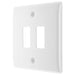 BG R82 White Moulded 2G Grid Front Plate - White - westbasedirect.com