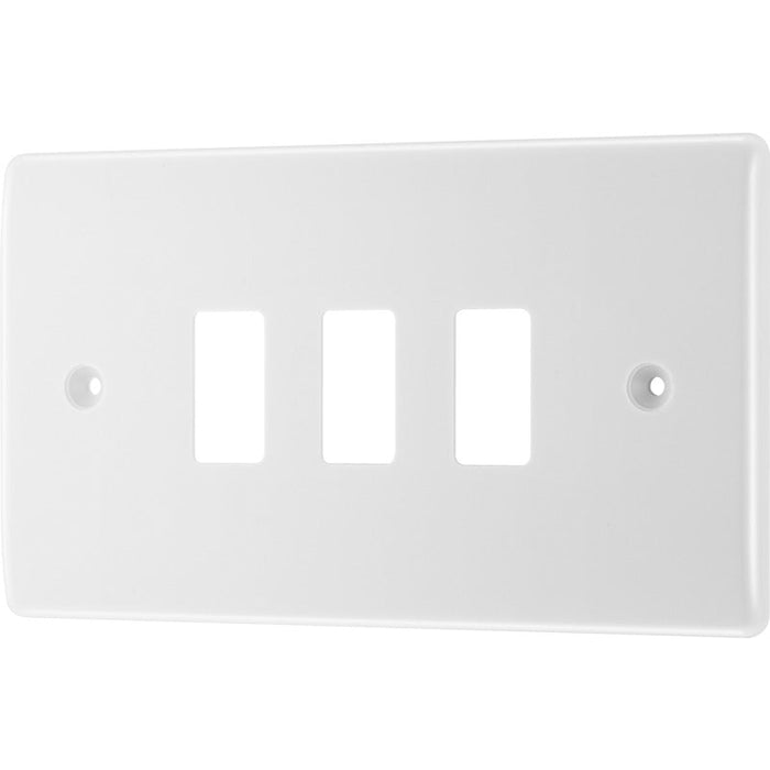 BG R83 White Moulded 3G Grid Front Plate - White - westbasedirect.com