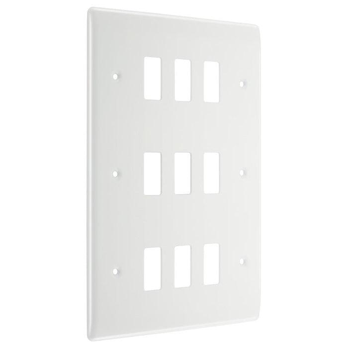 BG R89 White Moulded 9G Grid Front Plate - White - westbasedirect.com