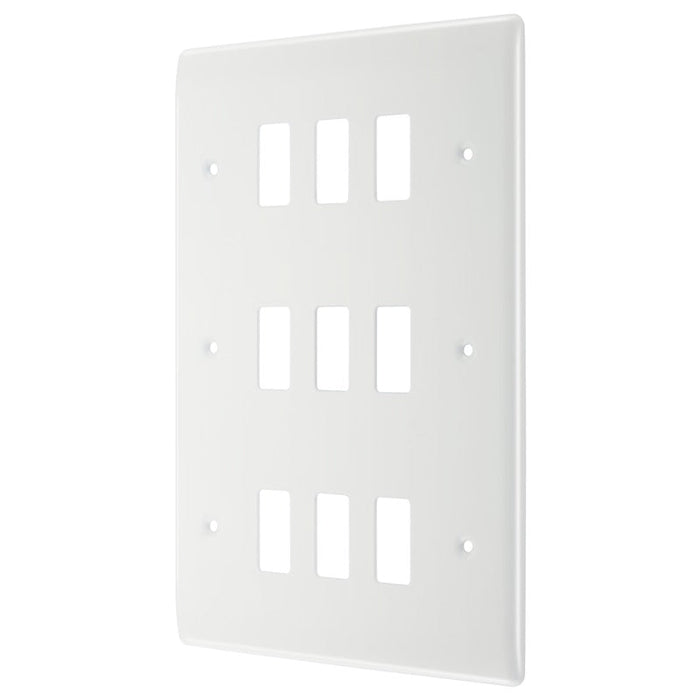 BG R89 White Moulded 9G Grid Front Plate - White - westbasedirect.com