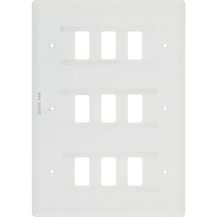 BG R89 White Moulded 9G Grid Front Plate - White - westbasedirect.com