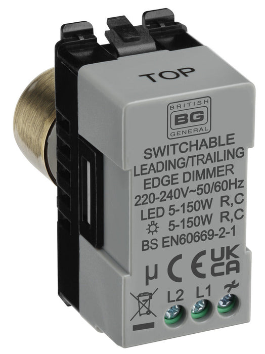 BG RABDLT Nexus Grid 2-Way Intelligent Dual Mode Dimmer Module - Antique Brass - westbasedirect.com