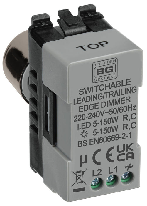 BG RBNDLT Nexus Grid 2-Way Intelligent Dual Mode Dimmer Module - Black Nickel - westbasedirect.com