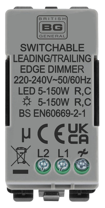 BG RBNDLT Nexus Grid 2-Way Intelligent Dual Mode Dimmer Module - Black Nickel - westbasedirect.com
