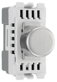 BG RBSDLT Nexus Grid 2-Way Intelligent Dual Mode Dimmer Module - Brushed Steel