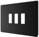 BG RFFB3 Flatplate Screwless 3G Grid Front Plate - Matt Black - westbasedirect.com