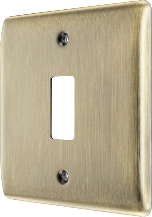 BG RNAB1 Nexus Metal 1G Grid Front Plate - Antique Brass - westbasedirect.com