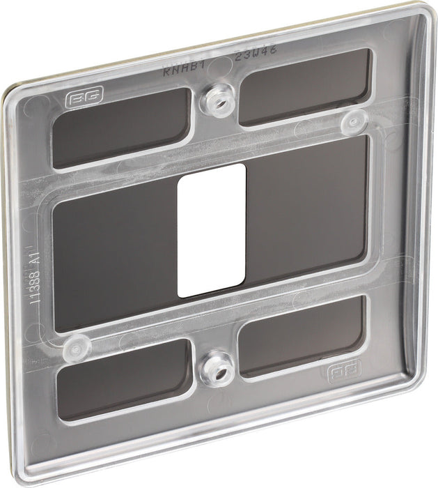 BG RNAB1 Nexus Metal 1G Grid Front Plate - Antique Brass - westbasedirect.com