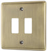 BG RNAB2 Nexus Metal 2G Grid Front Plate - Antique Brass - westbasedirect.com